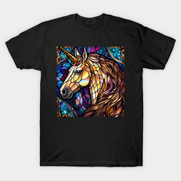 Stained Glass Golden Unicorn by Chance Two Designs